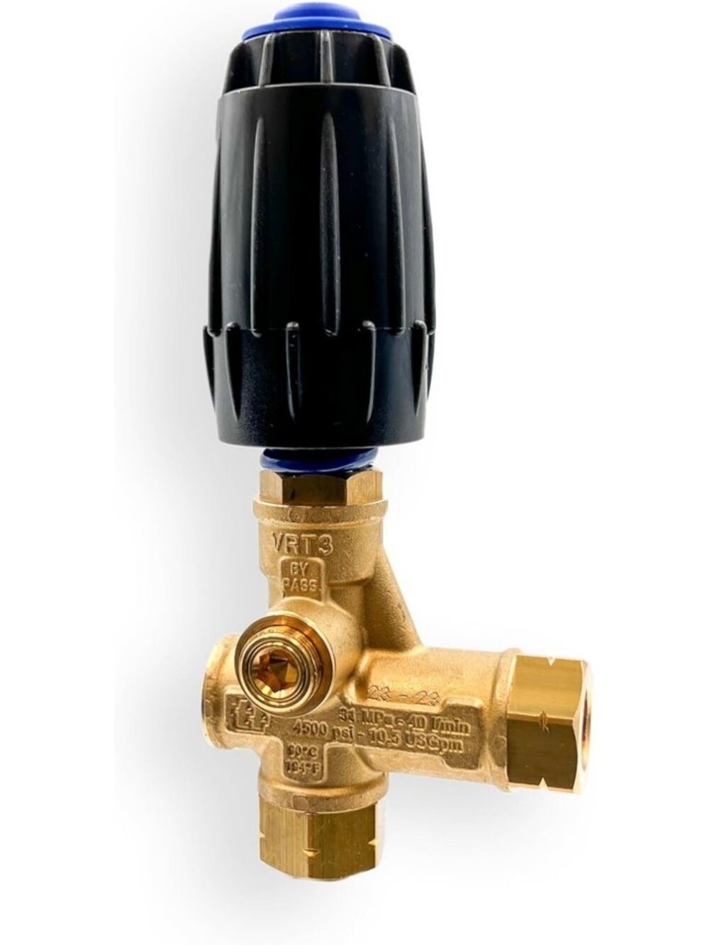 High-Pressure Washer Unloader Valve, 3650 PSI, 10.5 GPM, Adjustable Knob, Blue